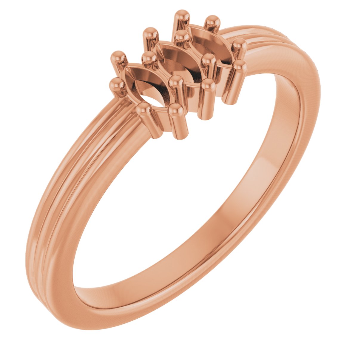 Three-Stone Grooved Anniversary Band
