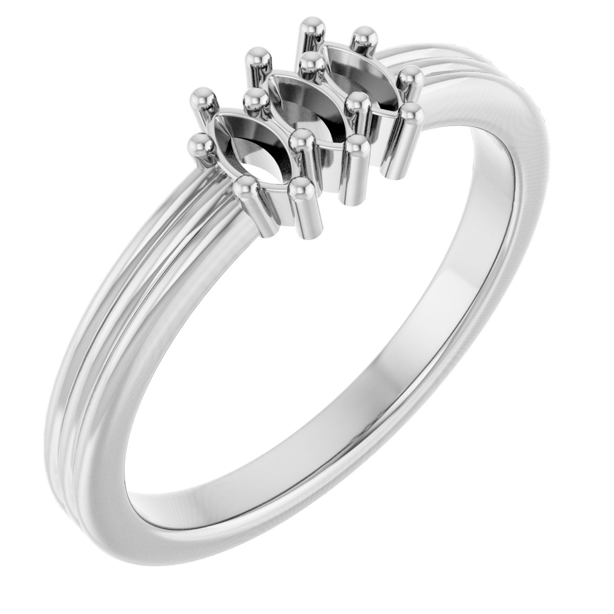 Three-Stone Grooved Anniversary Band