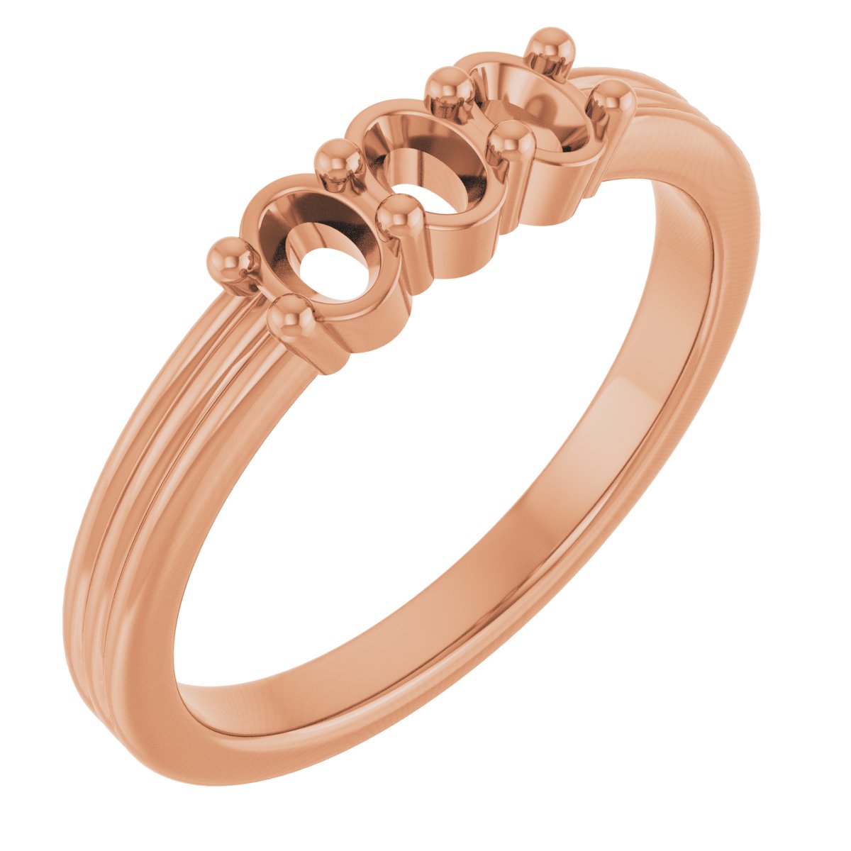 Three-Stone Grooved Anniversary Band