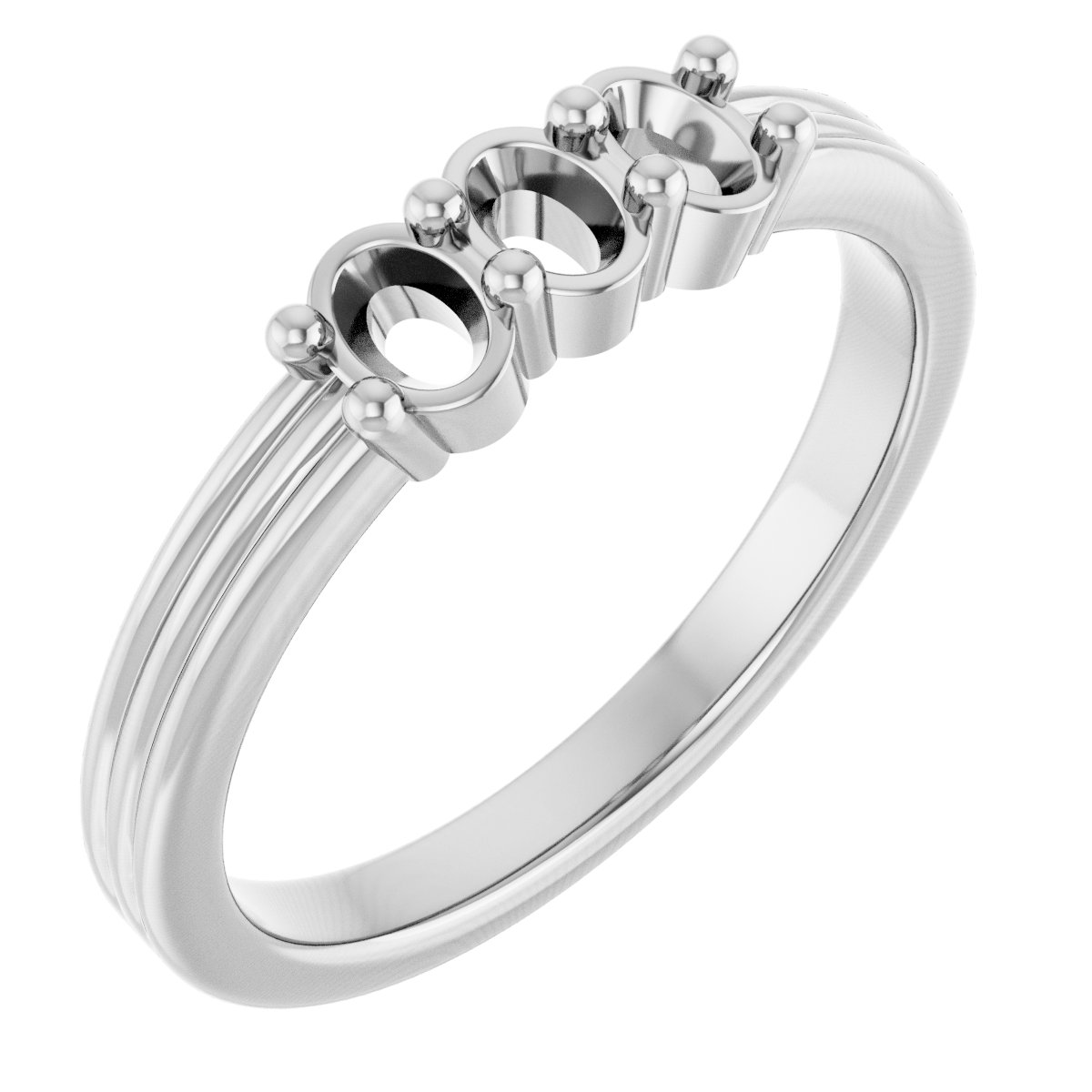 Three-Stone Grooved Anniversary Band