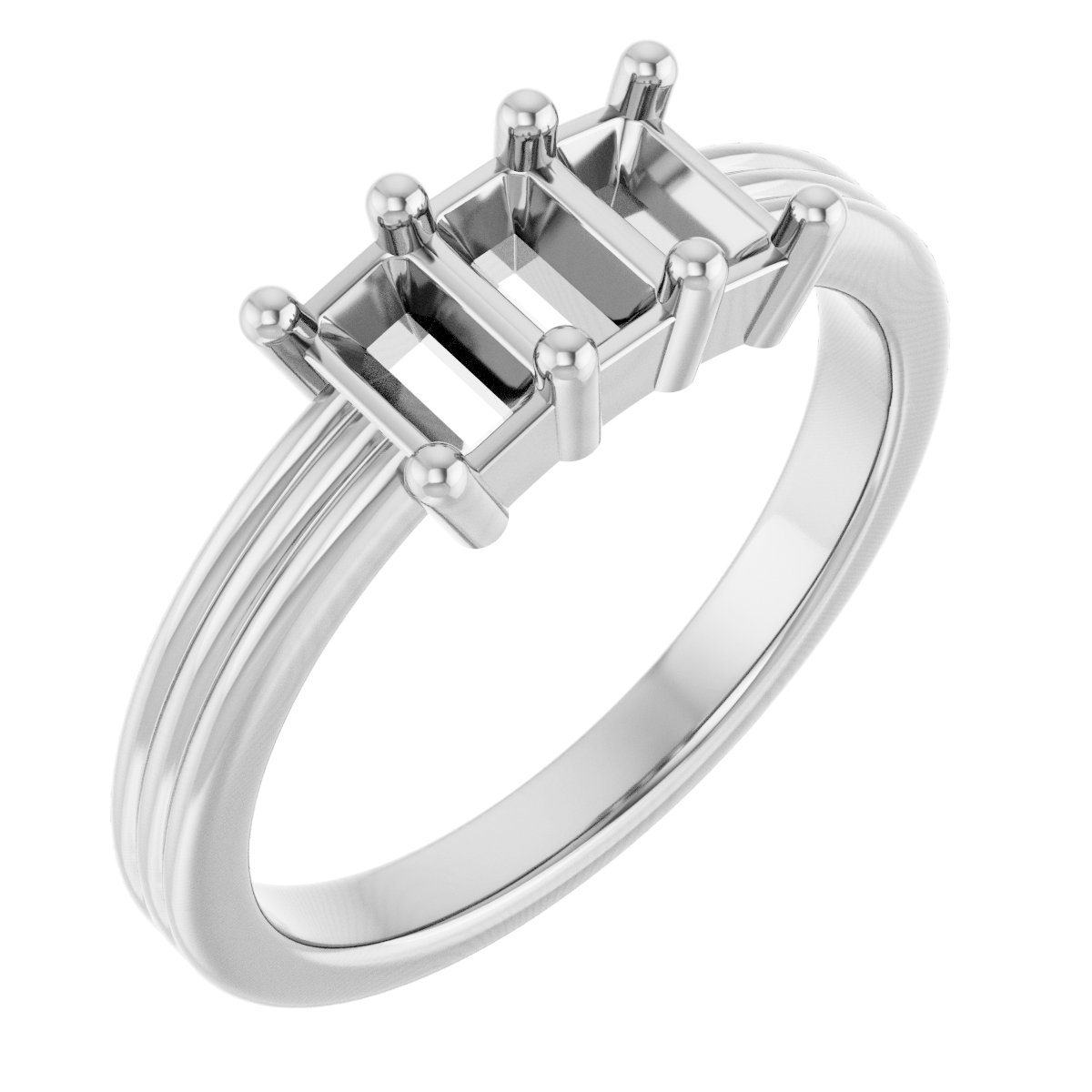 Three-Stone Grooved Anniversary Band