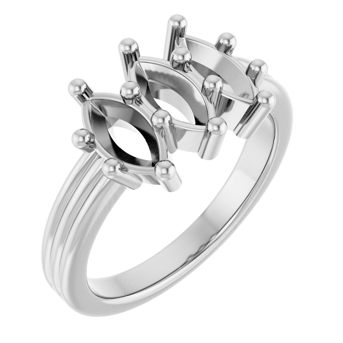 Three-Stone Grooved Anniversary Band