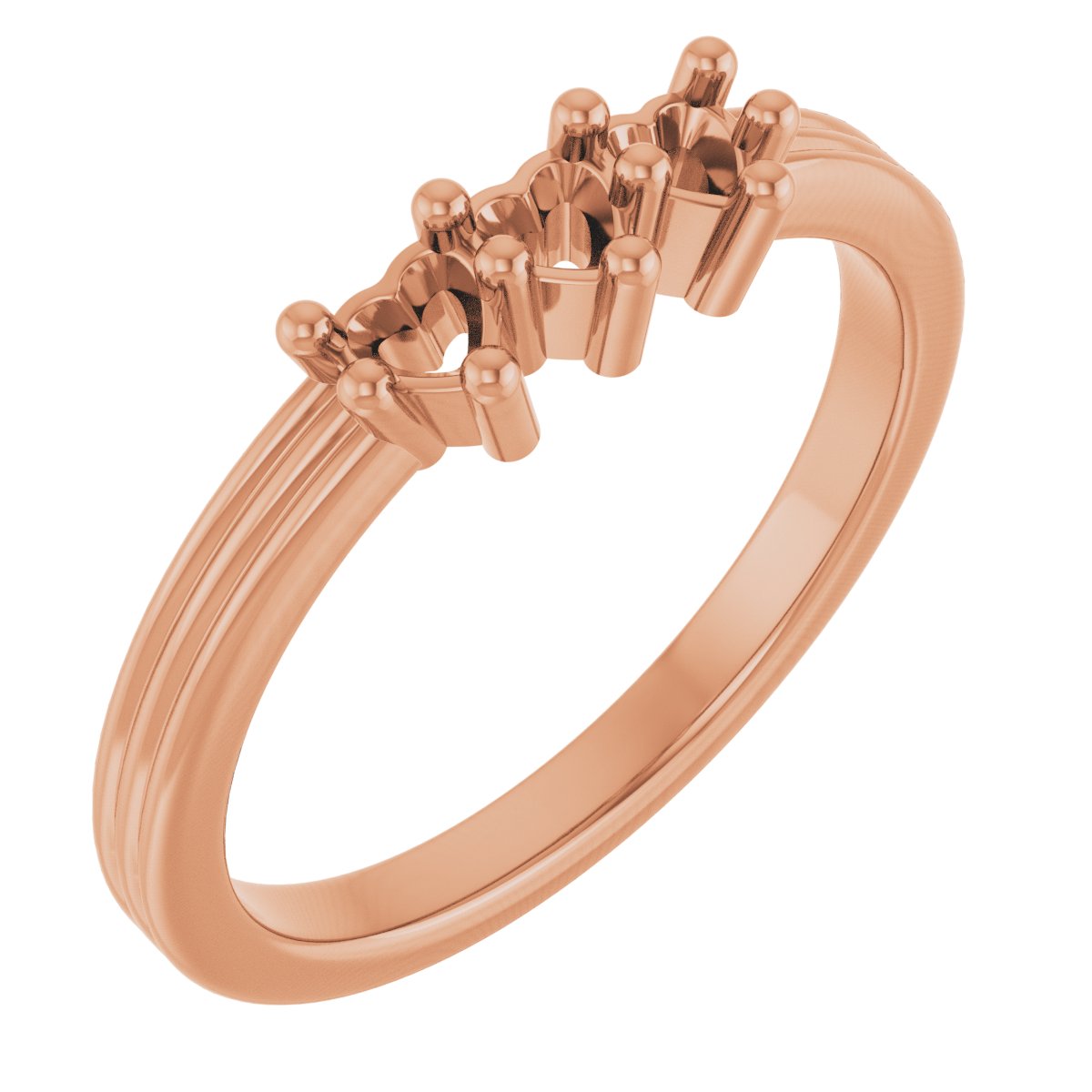 Three-Stone Grooved Anniversary Band
