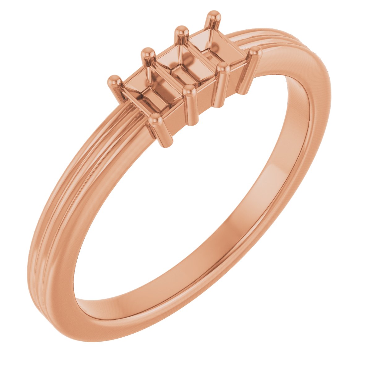 Three-Stone Grooved Anniversary Band