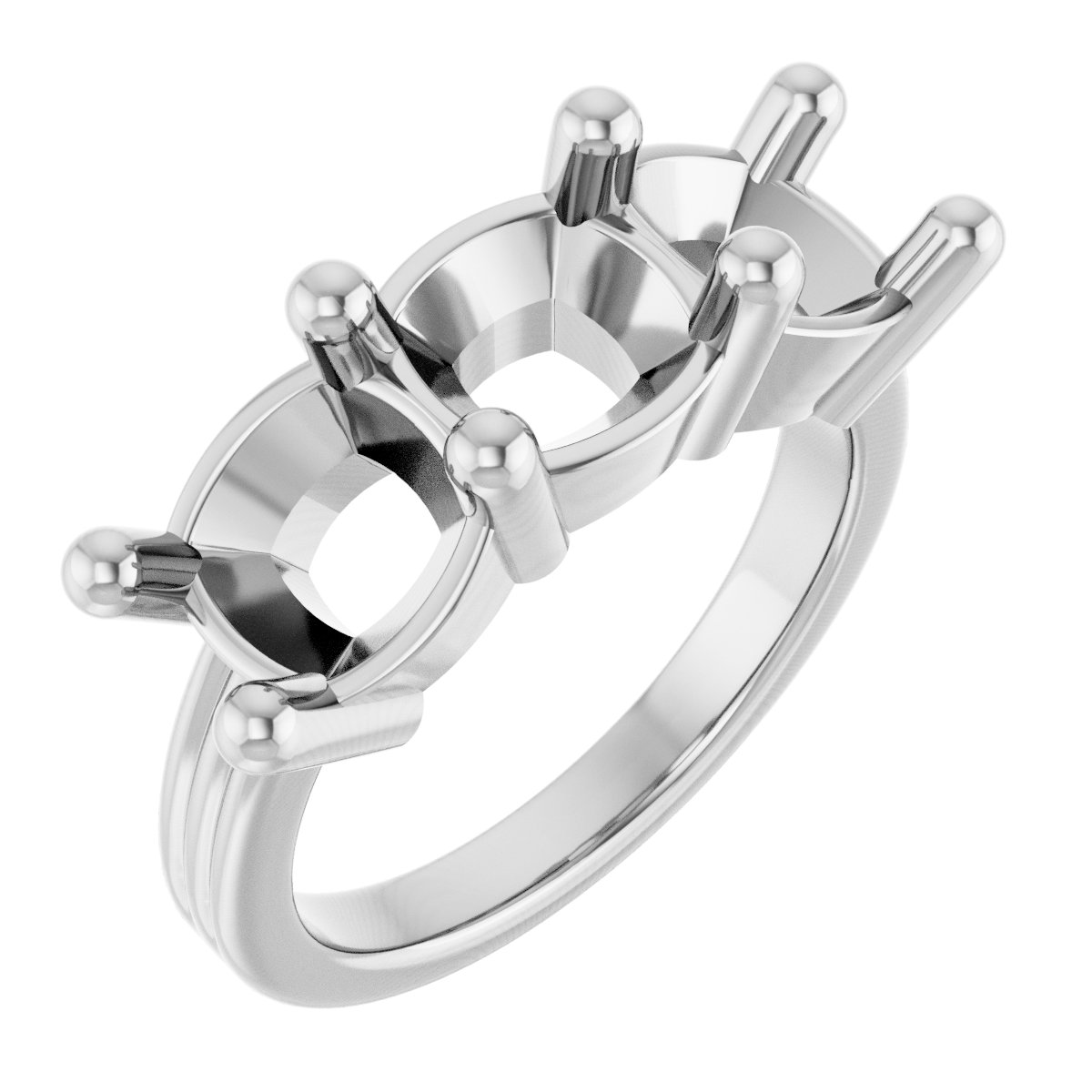 Three-Stone Grooved Anniversary Band