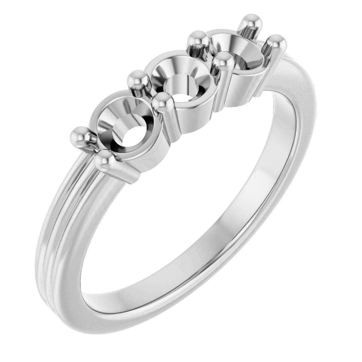 Three-Stone Grooved Anniversary Band