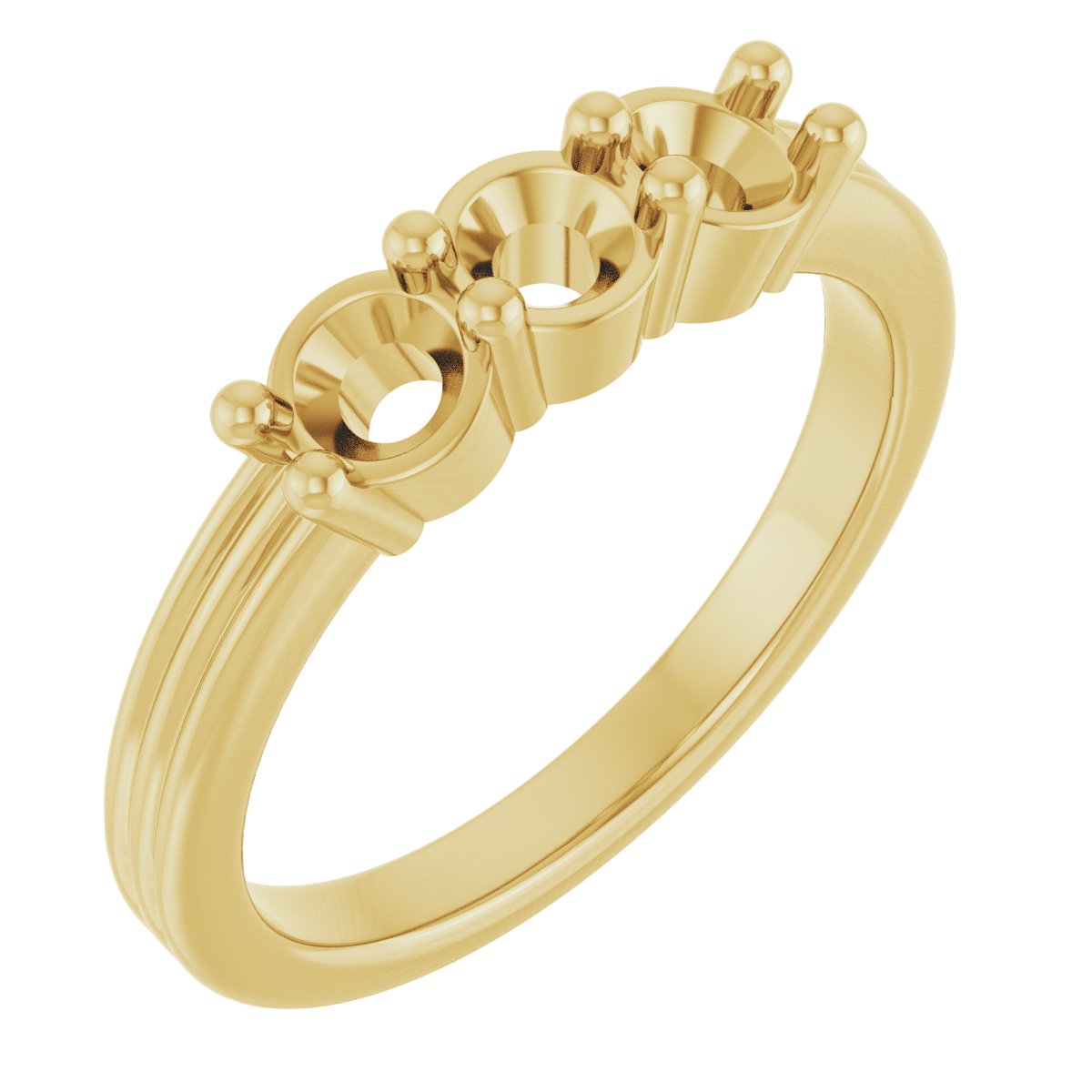 Three-Stone Grooved Anniversary Band