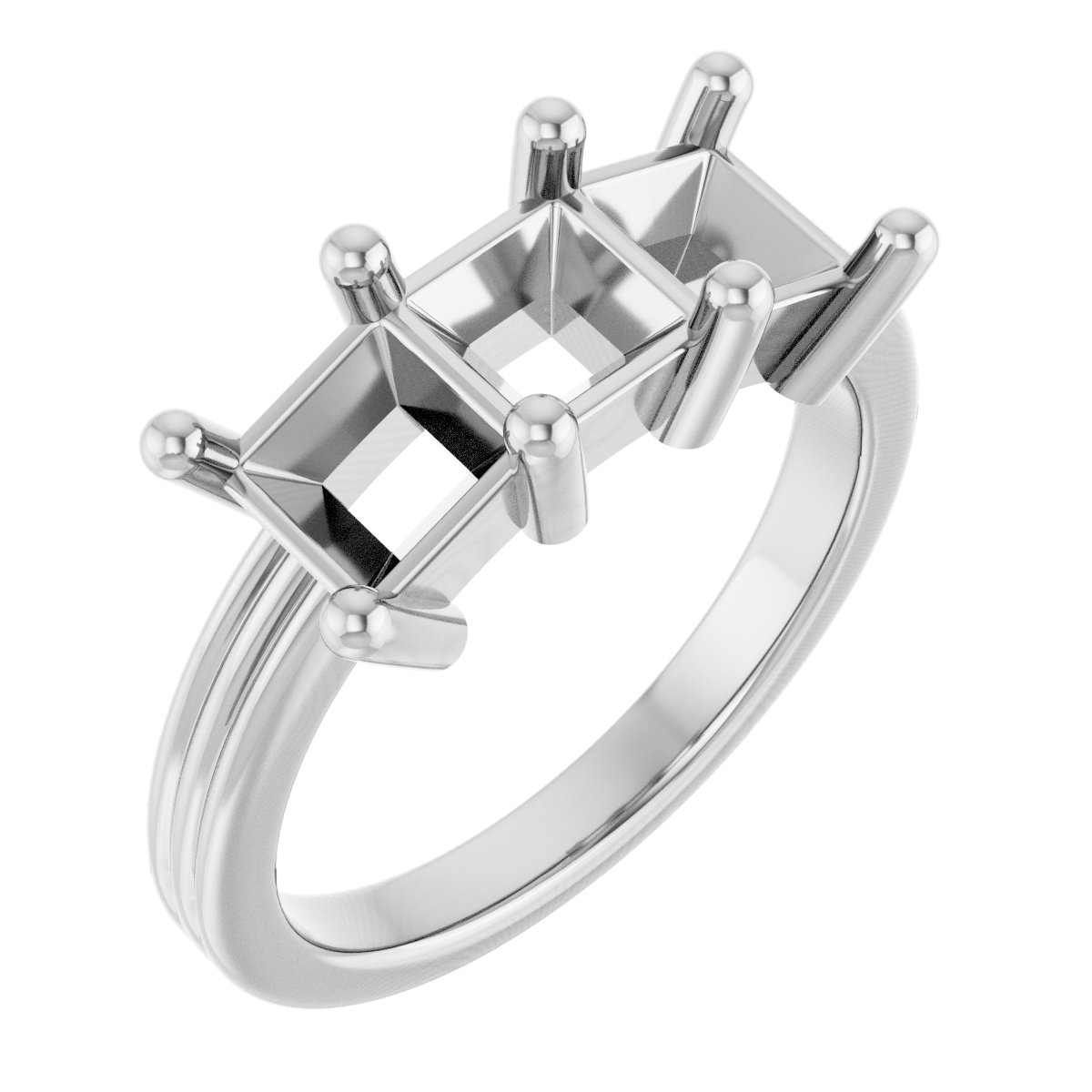 Three-Stone Grooved Anniversary Band