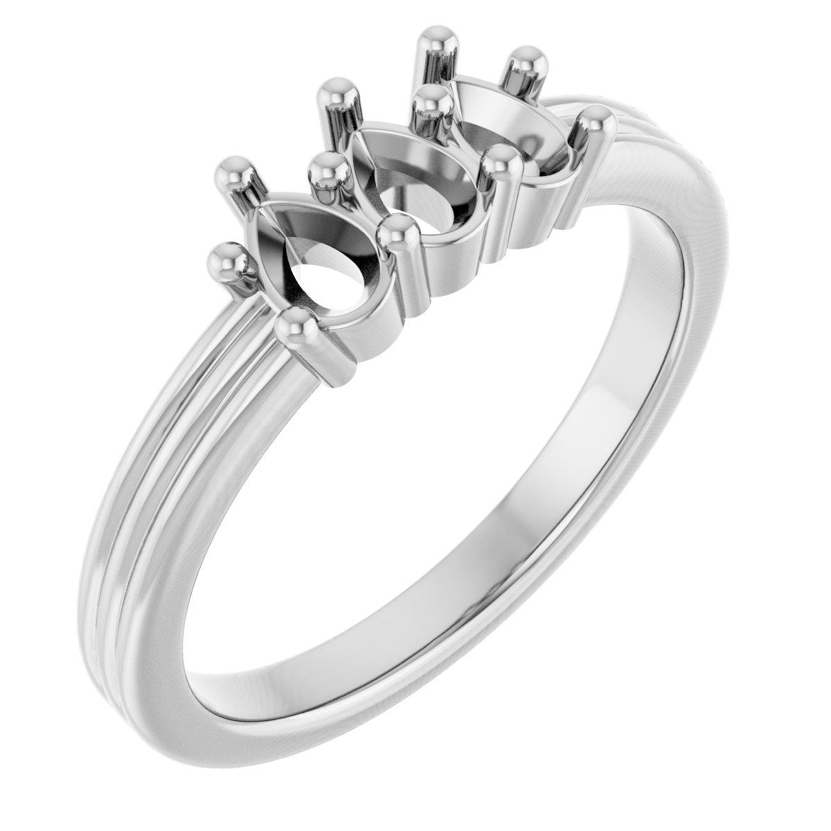 Three-Stone Grooved Anniversary Band