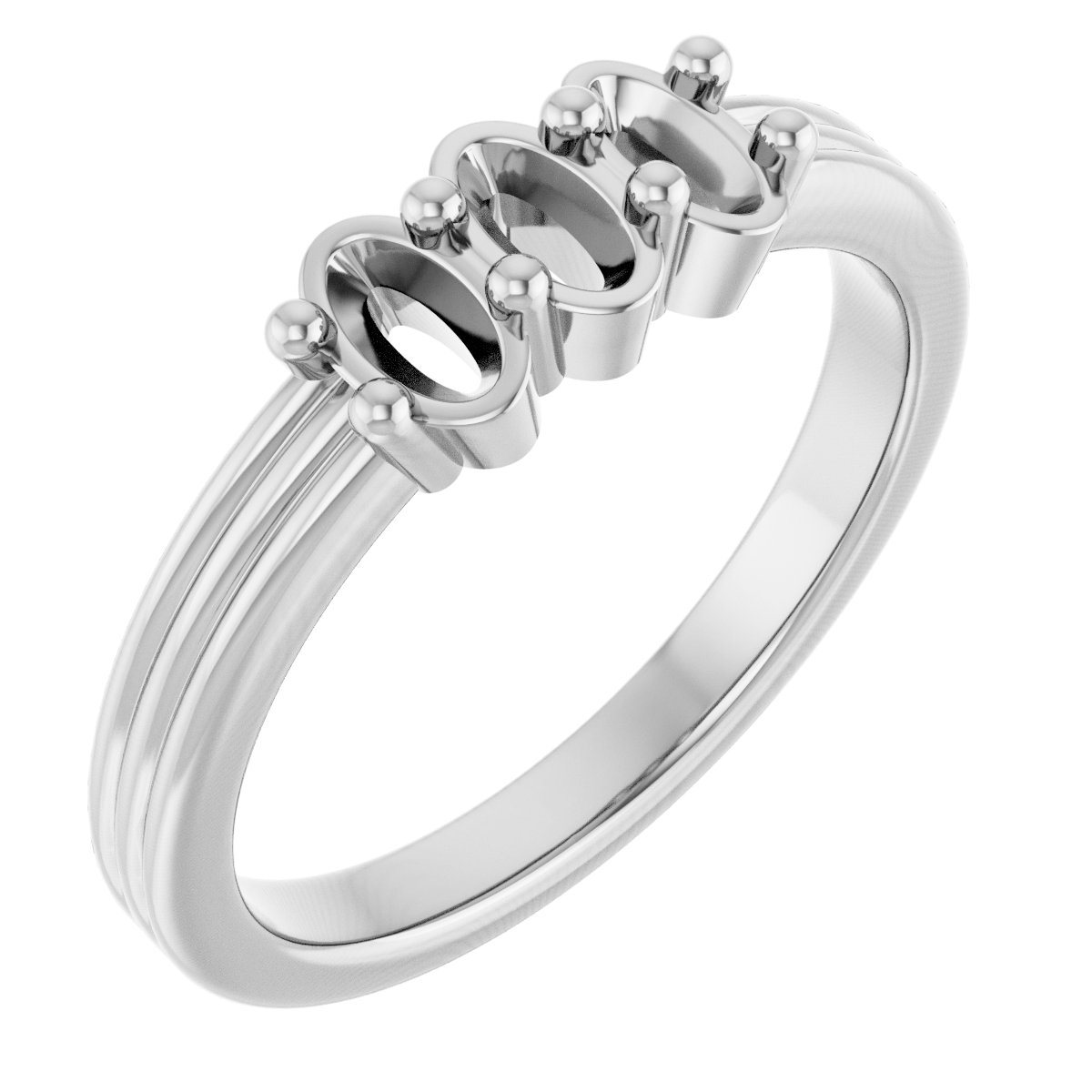 Three-Stone Grooved Anniversary Band