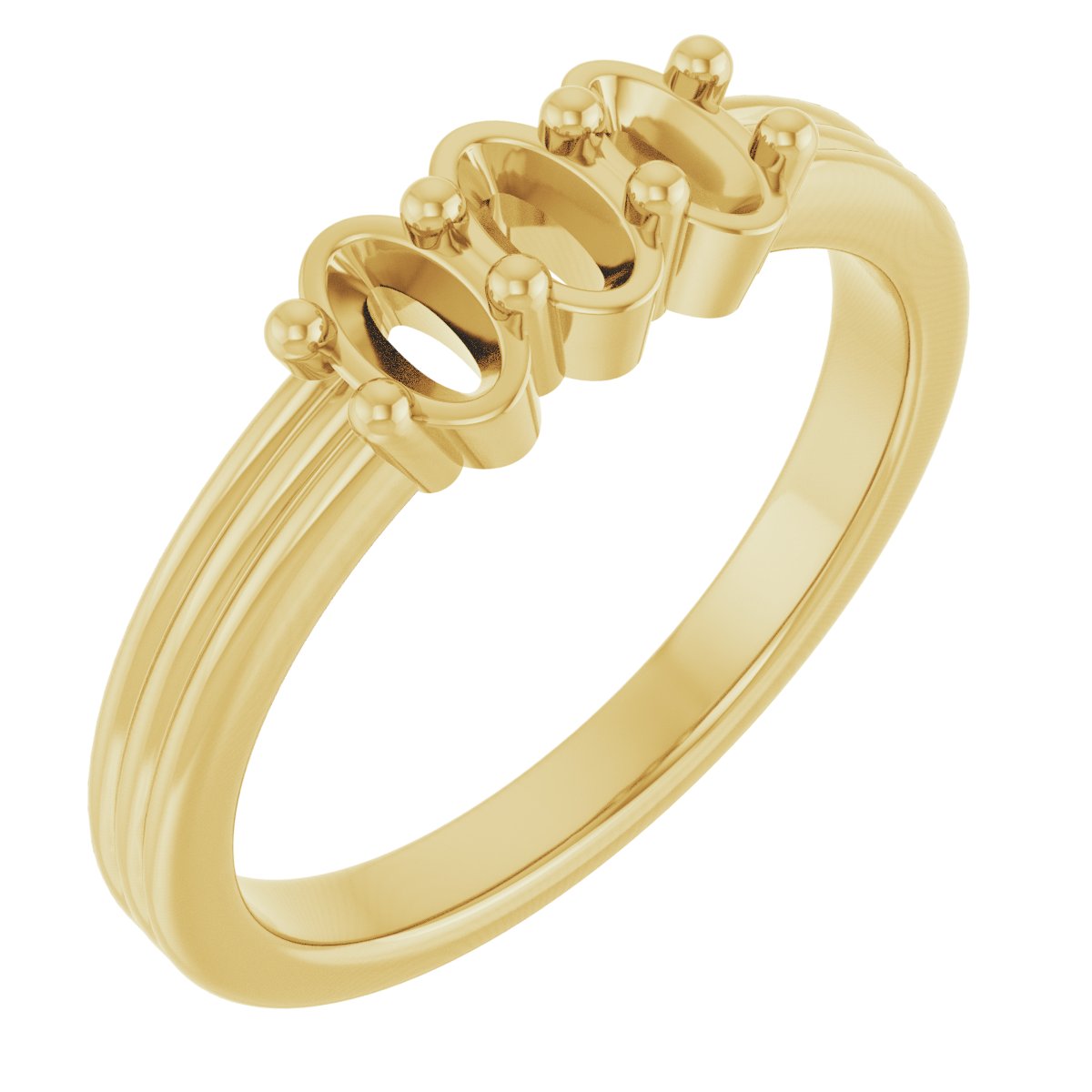 Three-Stone Grooved Anniversary Band