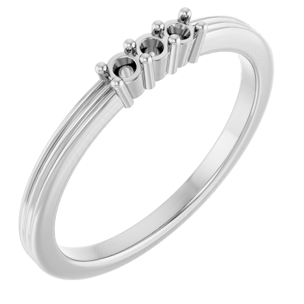 Three-Stone Grooved Anniversary Band