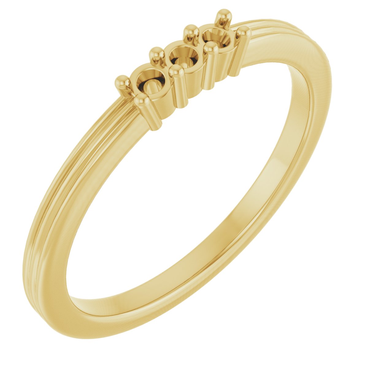Three-Stone Grooved Anniversary Band