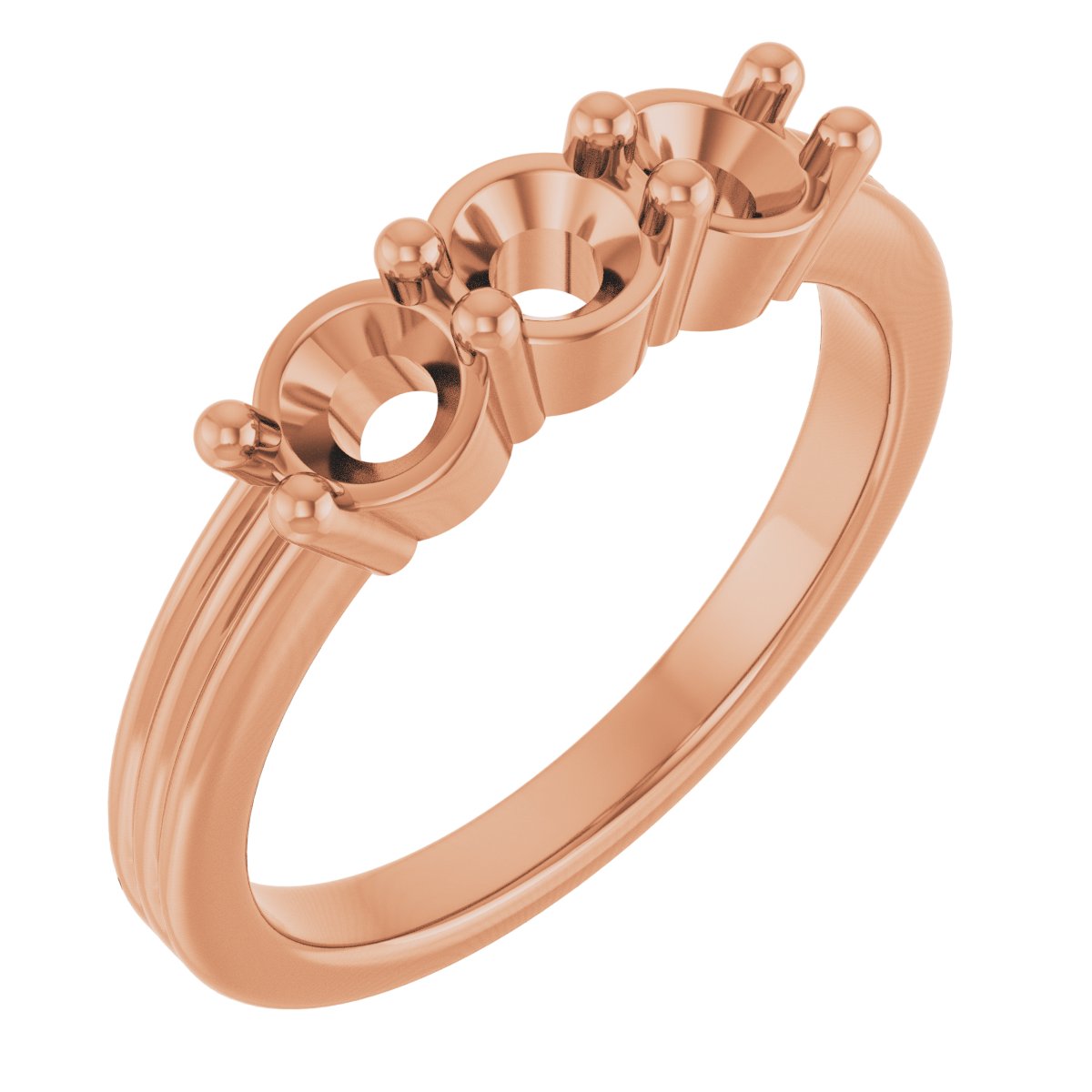 Three-Stone Grooved Anniversary Band