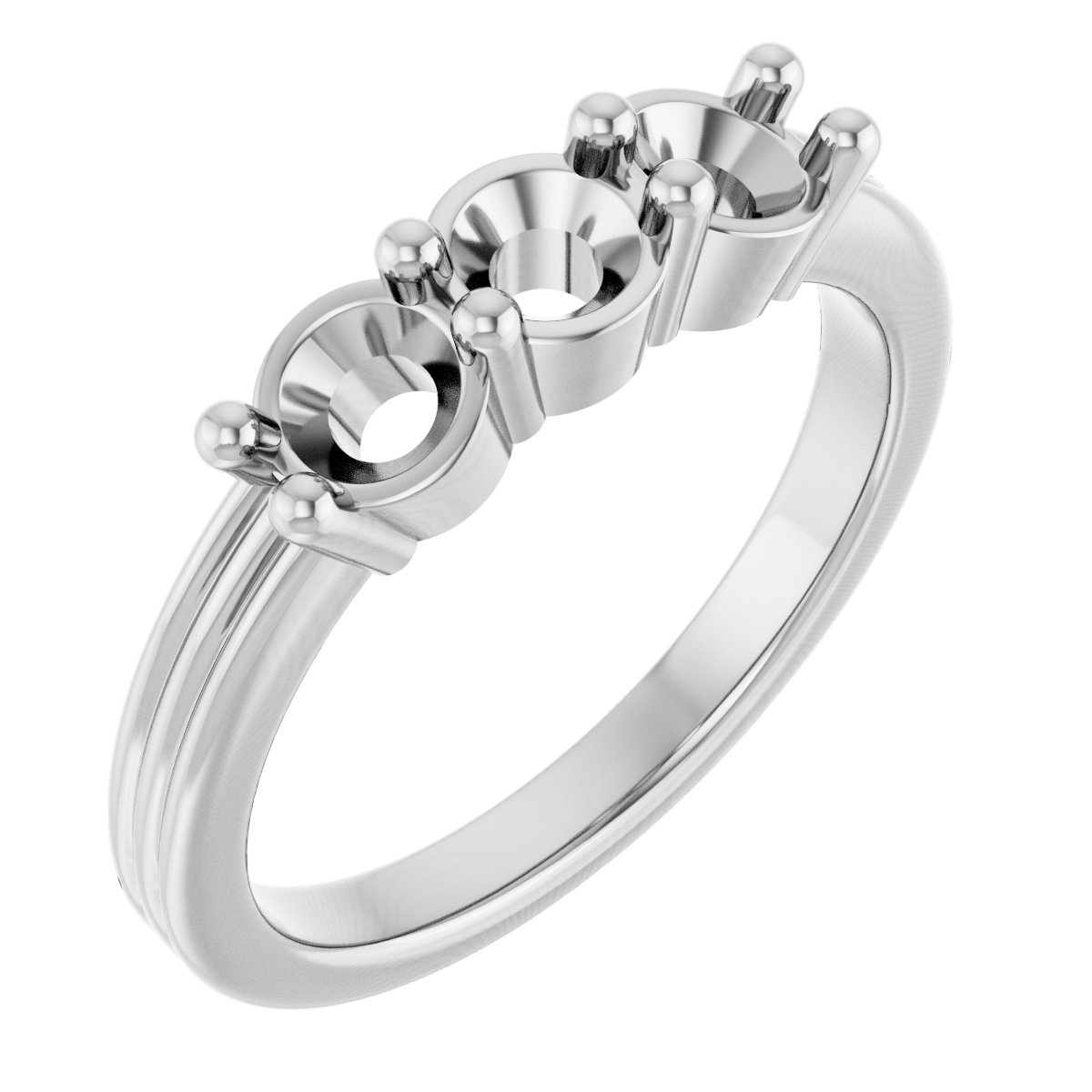 Three-Stone Grooved Anniversary Band