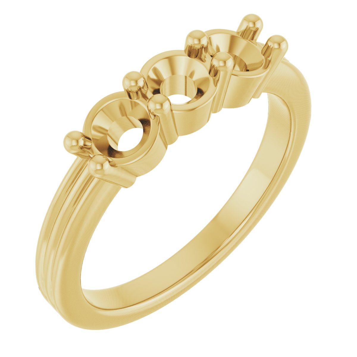 Three-Stone Grooved Anniversary Band