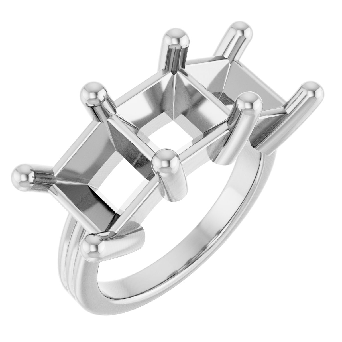 Three-Stone Grooved Anniversary Band