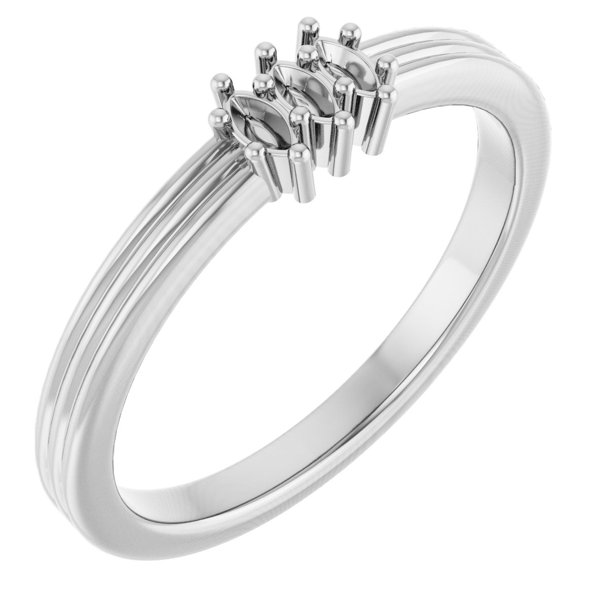 Three-Stone Grooved Anniversary Band