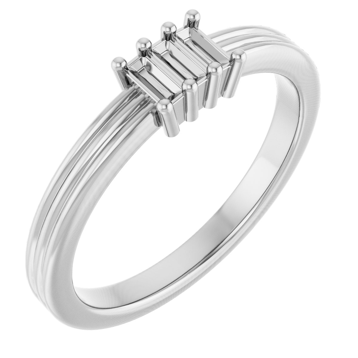 Three-Stone Grooved Anniversary Band