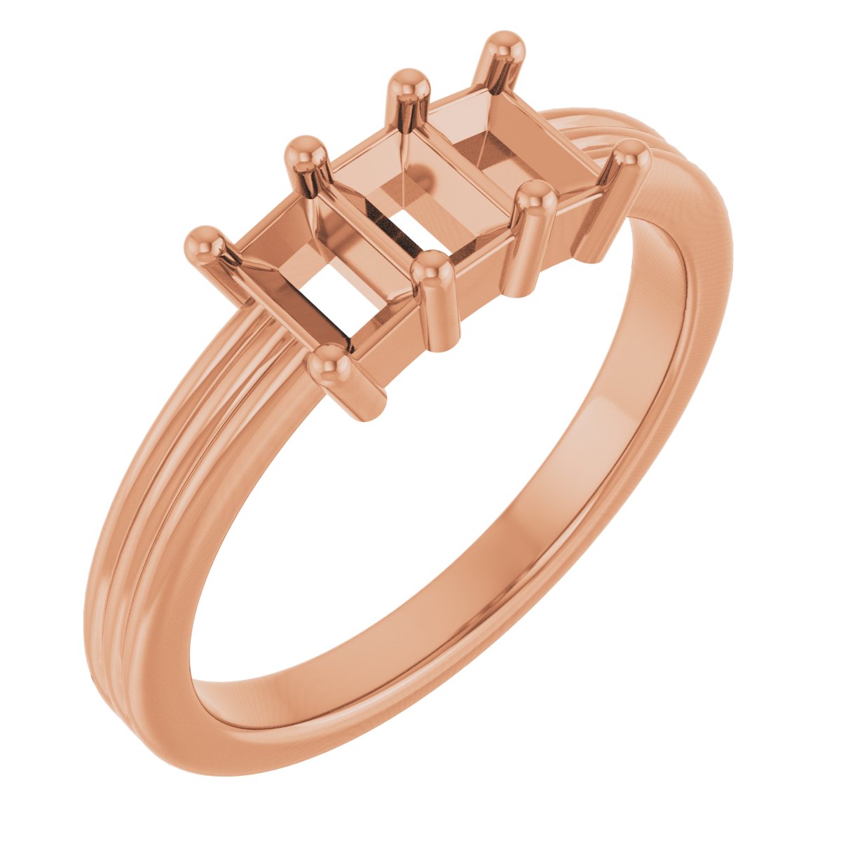 Three-Stone Grooved Anniversary Band
