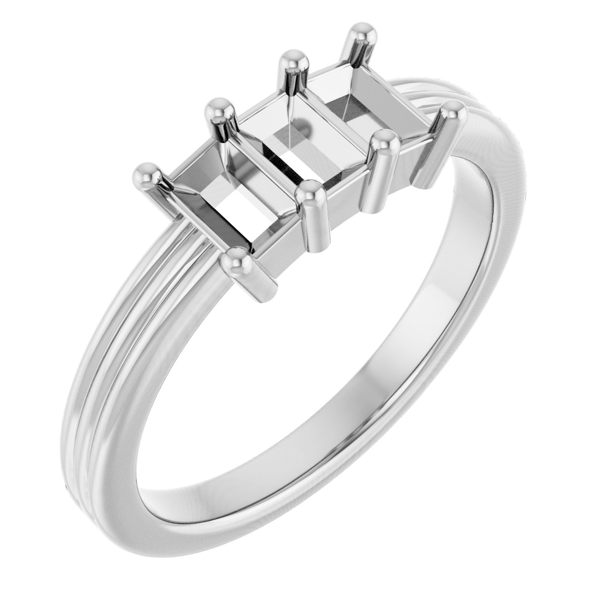 Three-Stone Grooved Anniversary Band