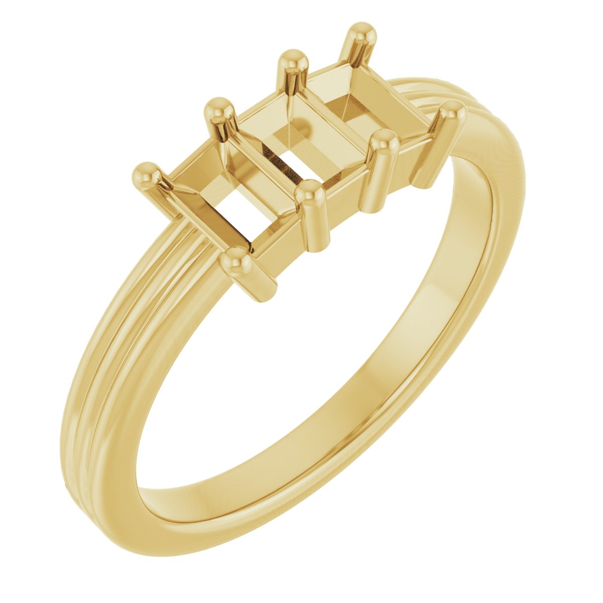 Three-Stone Grooved Anniversary Band