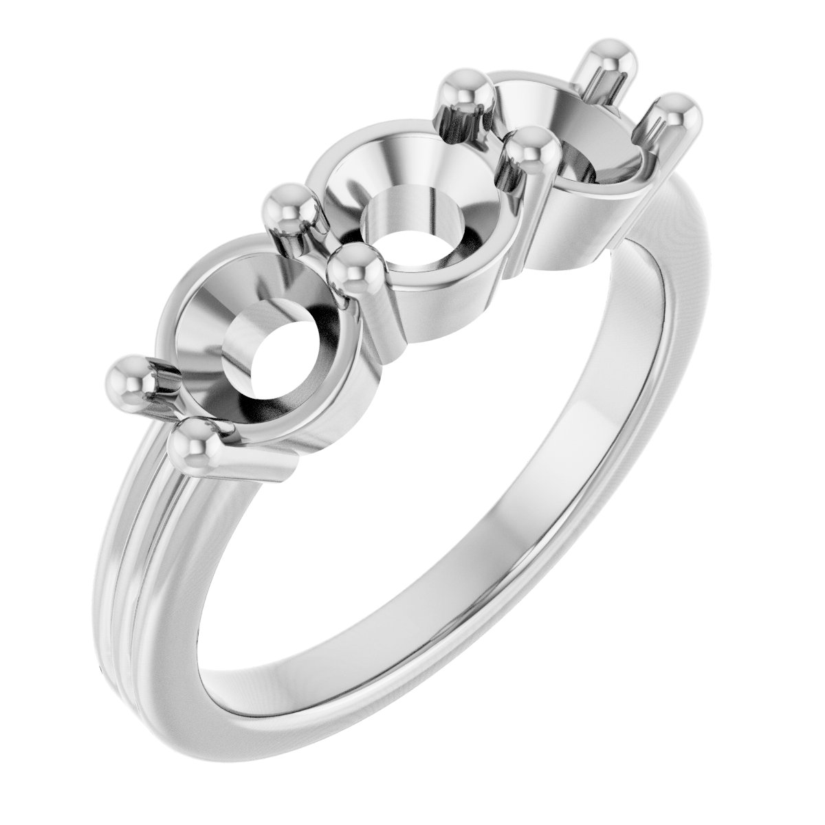 Three-Stone Grooved Anniversary Band