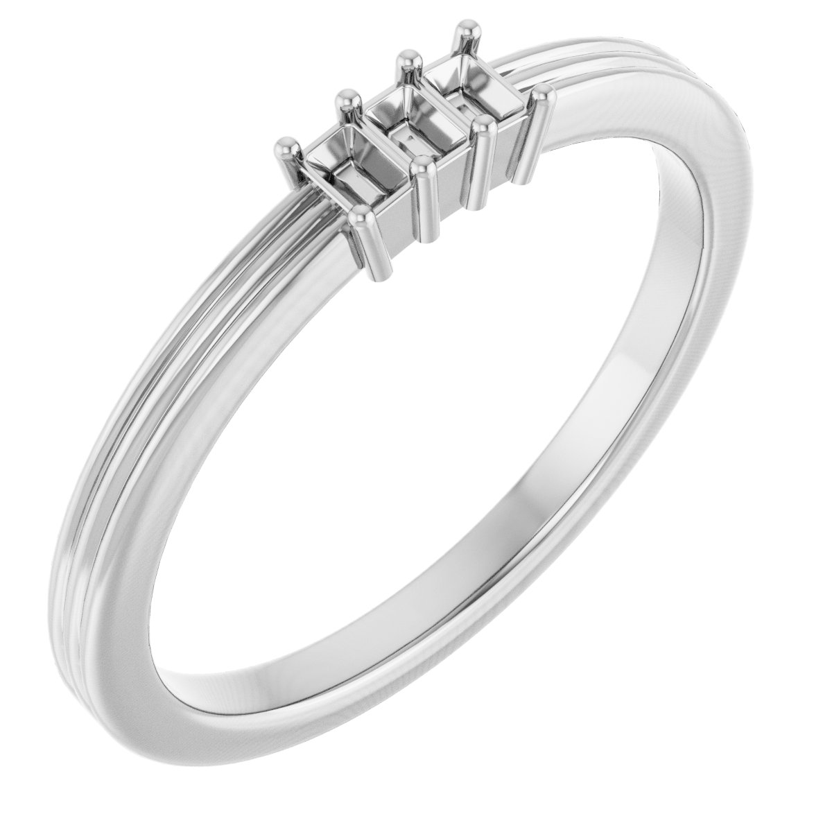 Three-Stone Grooved Anniversary Band