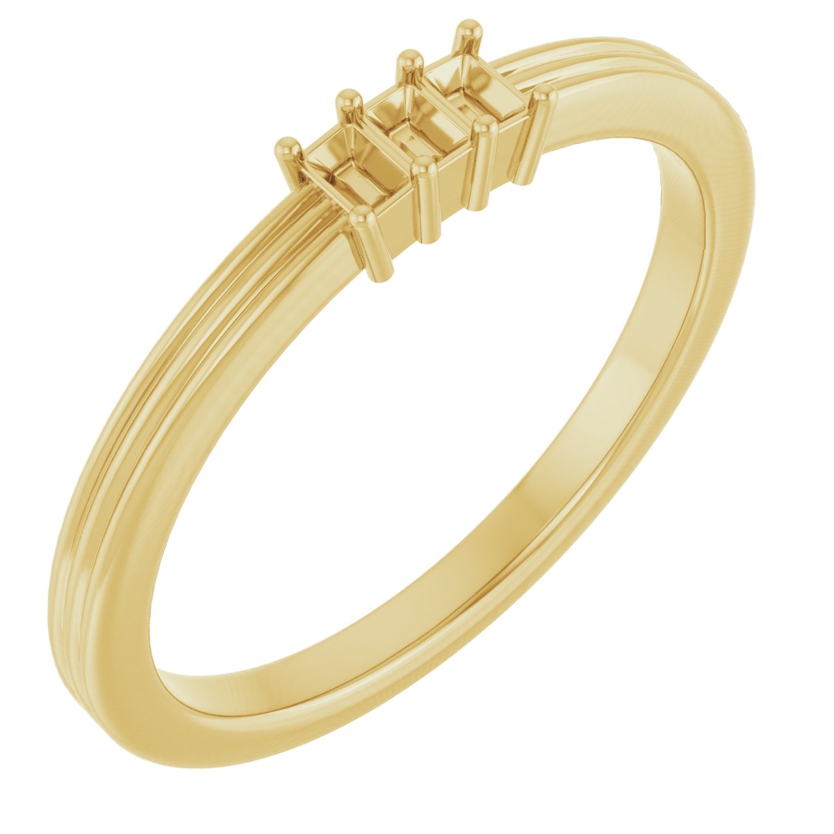 Three-Stone Grooved Anniversary Band