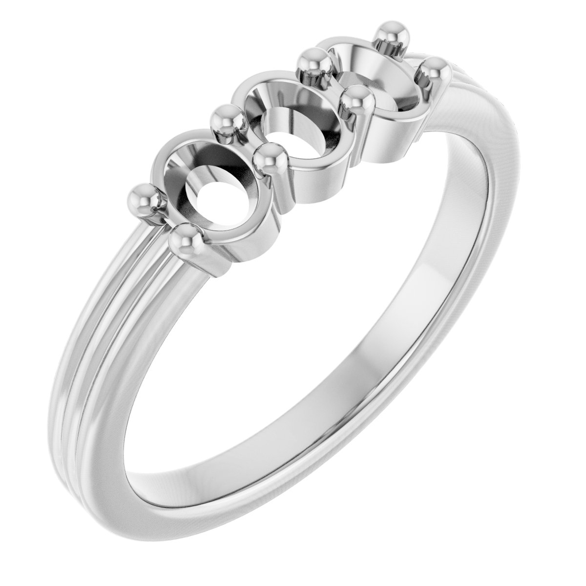Three-Stone Grooved Anniversary Band