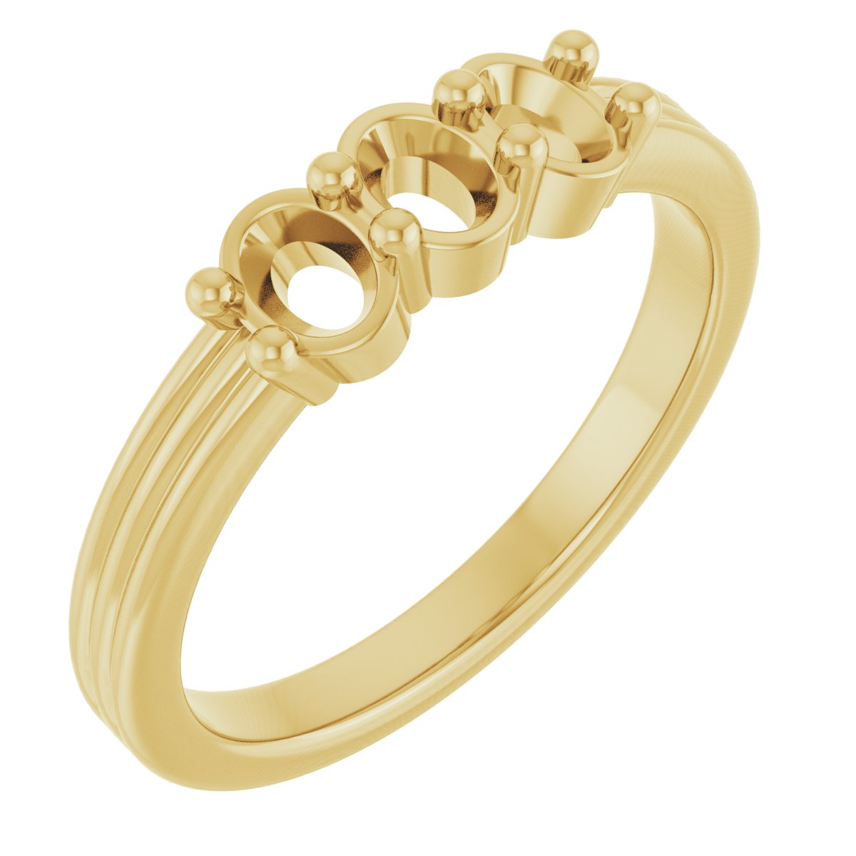 Three-Stone Grooved Anniversary Band