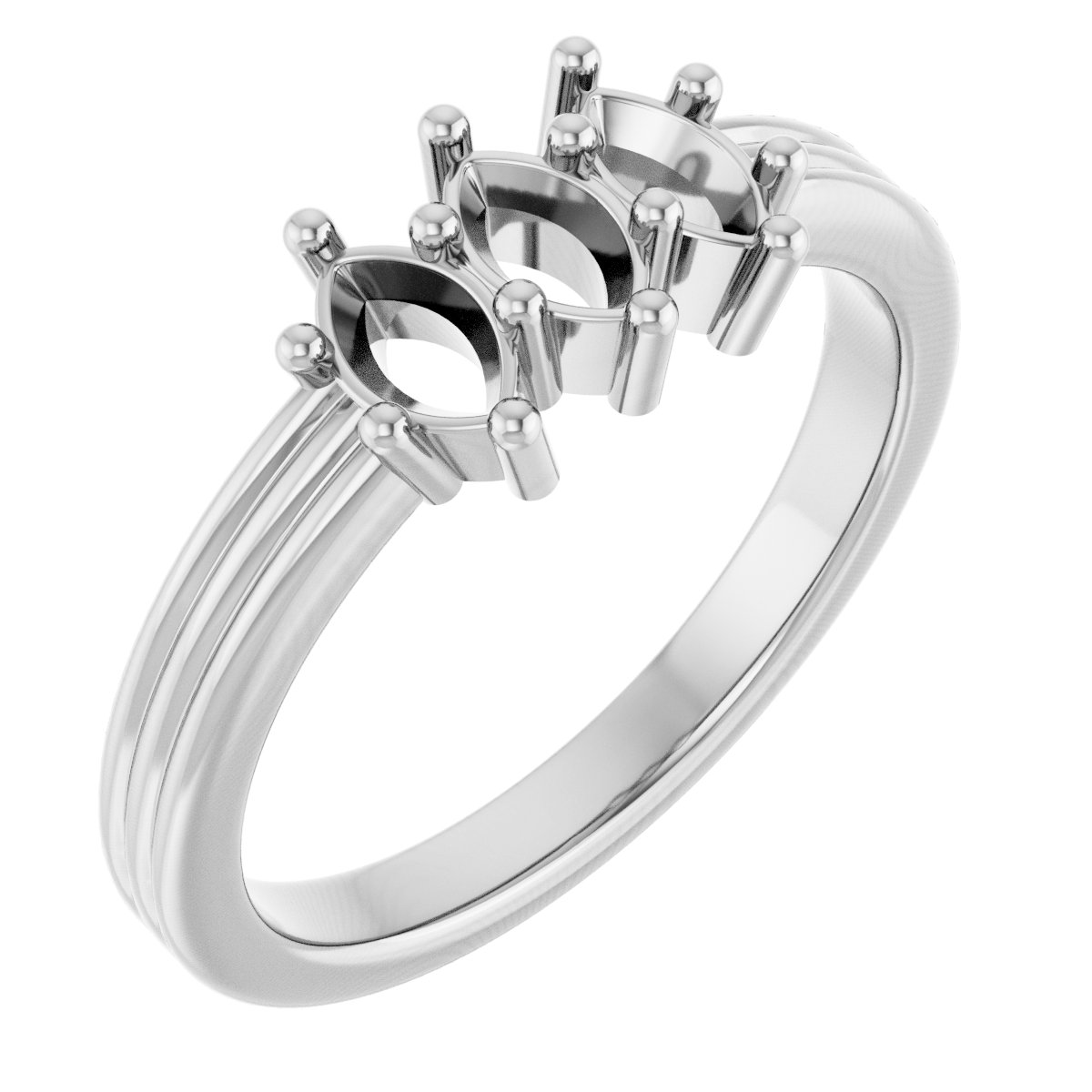Three-Stone Grooved Anniversary Band