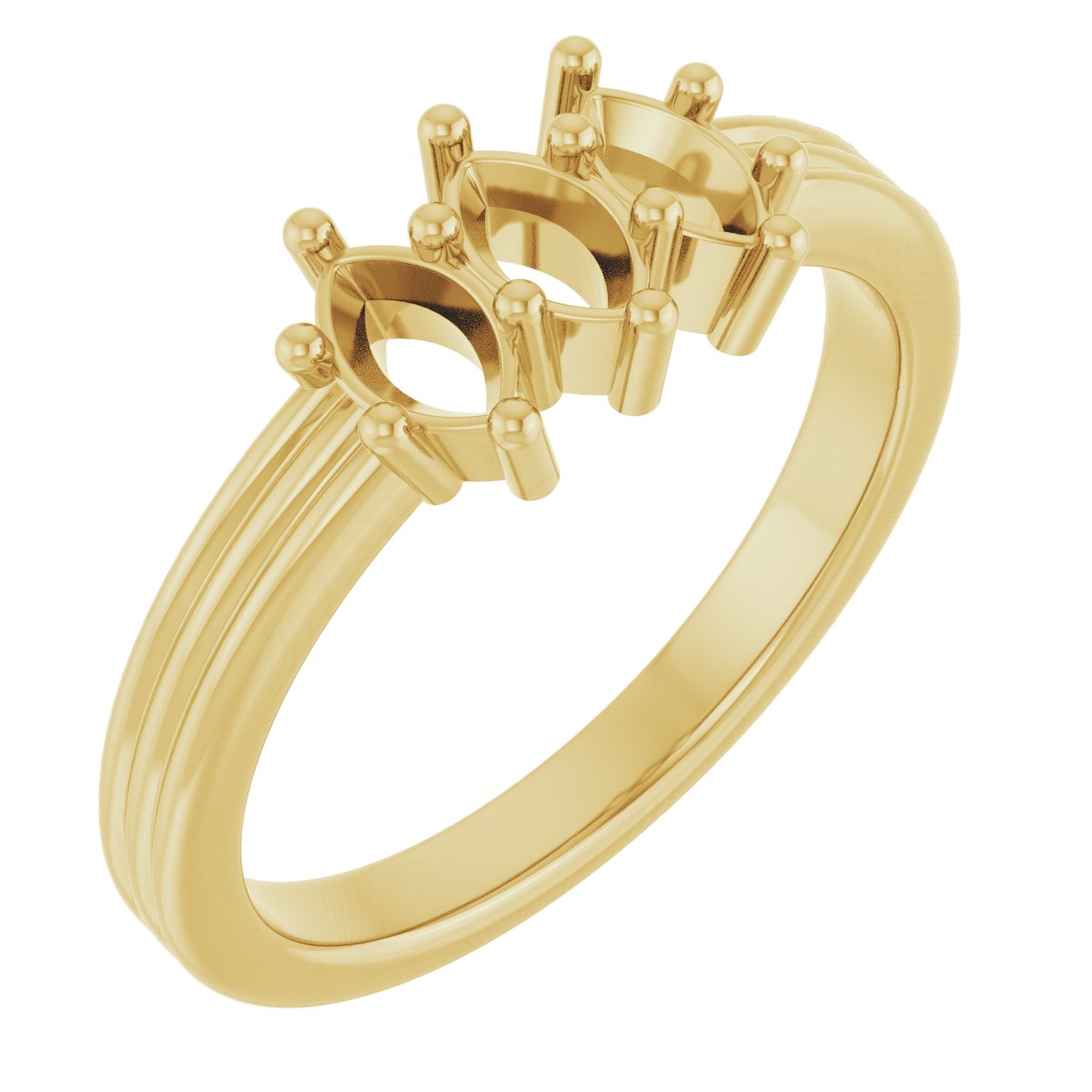 Three-Stone Grooved Anniversary Band