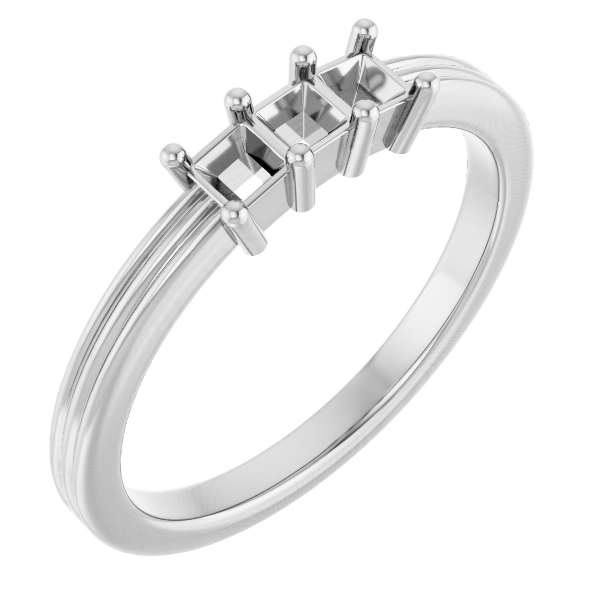Three-Stone Grooved Anniversary Band