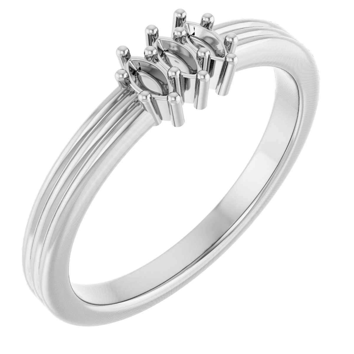 Three-Stone Grooved Anniversary Band