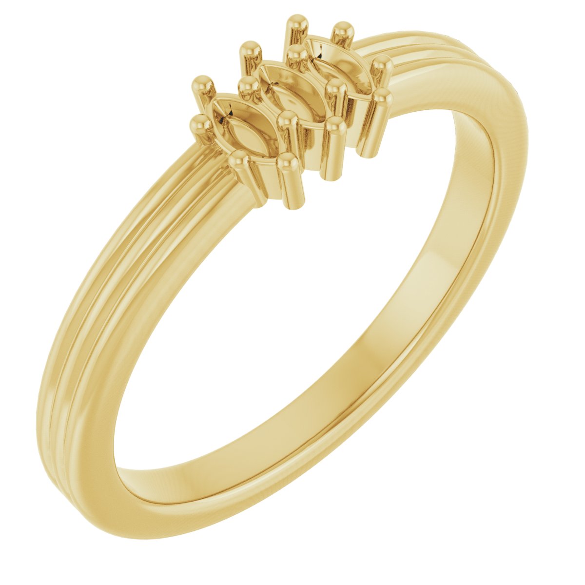 Three-Stone Grooved Anniversary Band