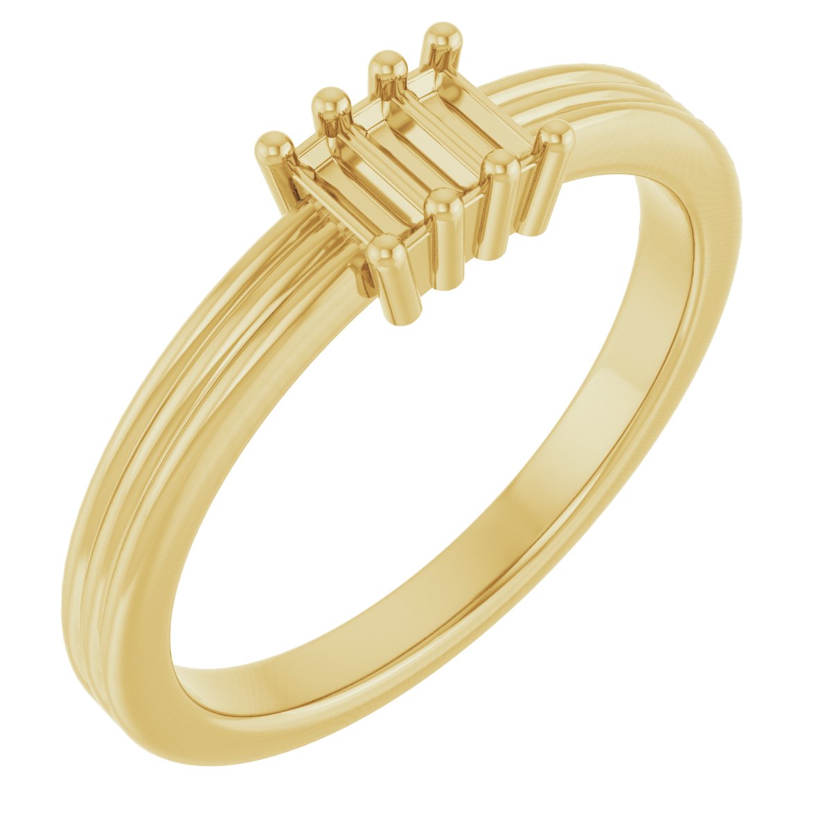 Three-Stone Grooved Anniversary Band