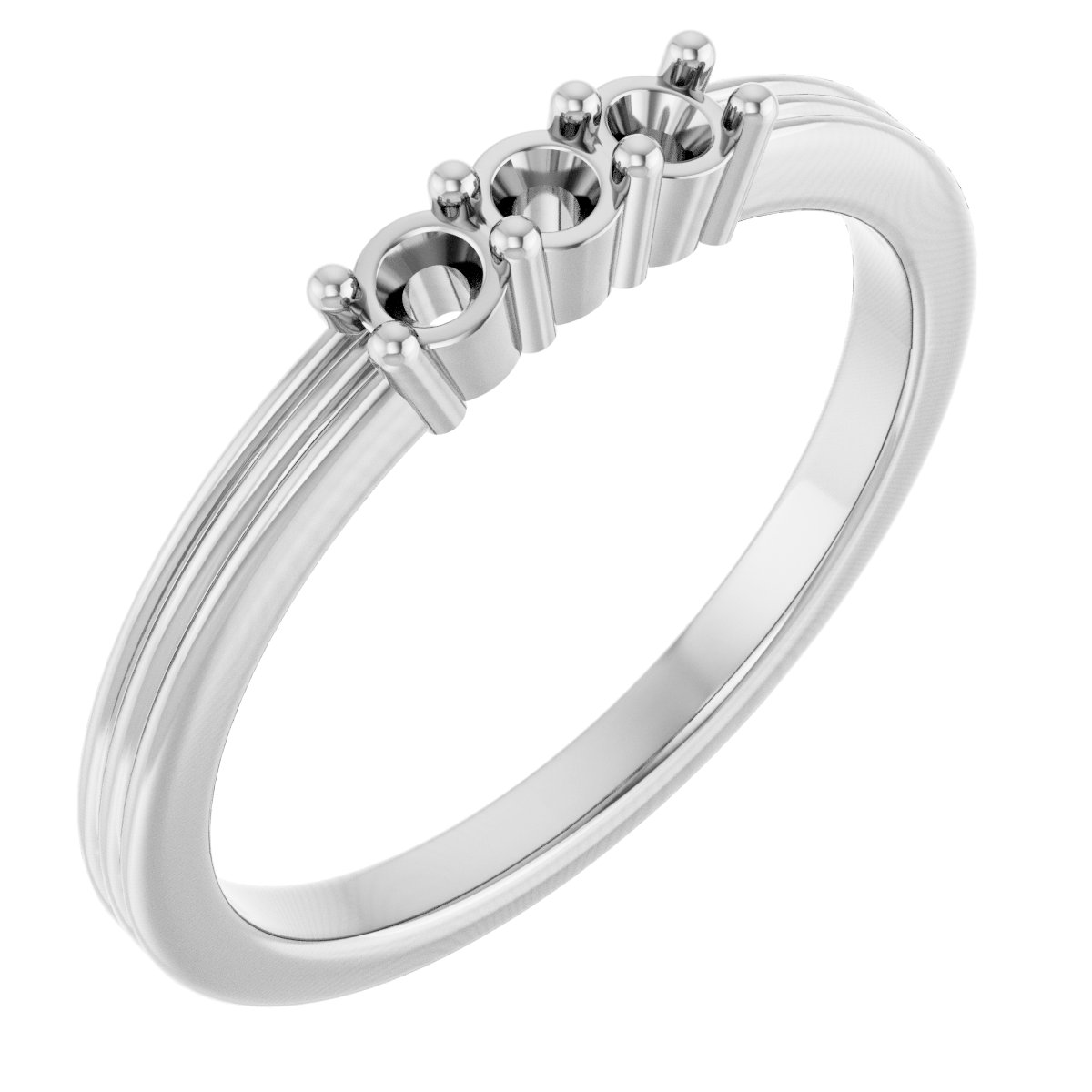 Three-Stone Grooved Anniversary Band