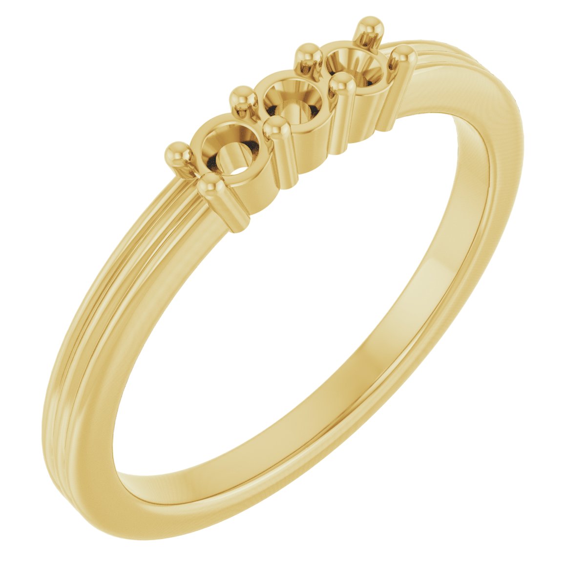 Three-Stone Grooved Anniversary Band