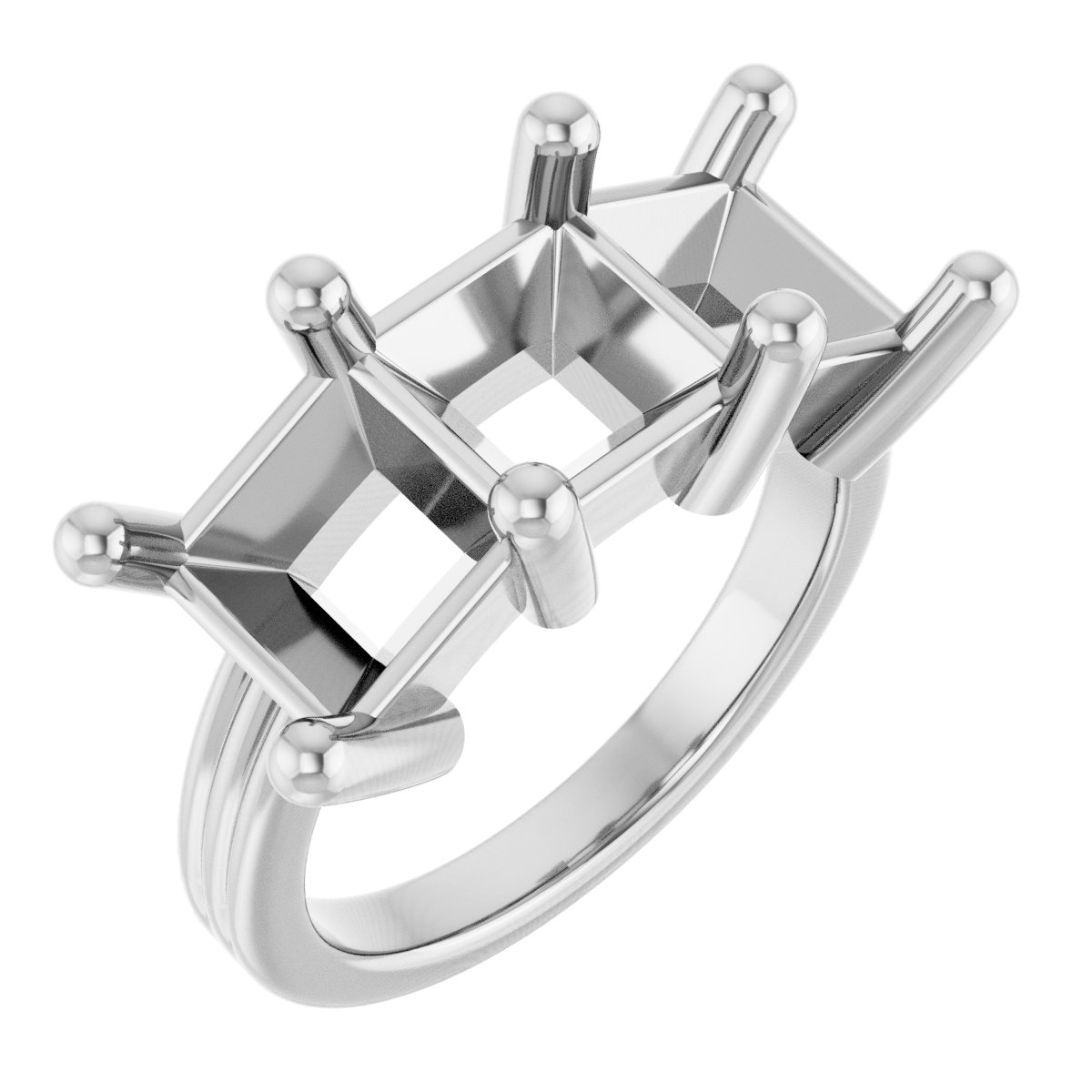 Three-Stone Grooved Anniversary Band