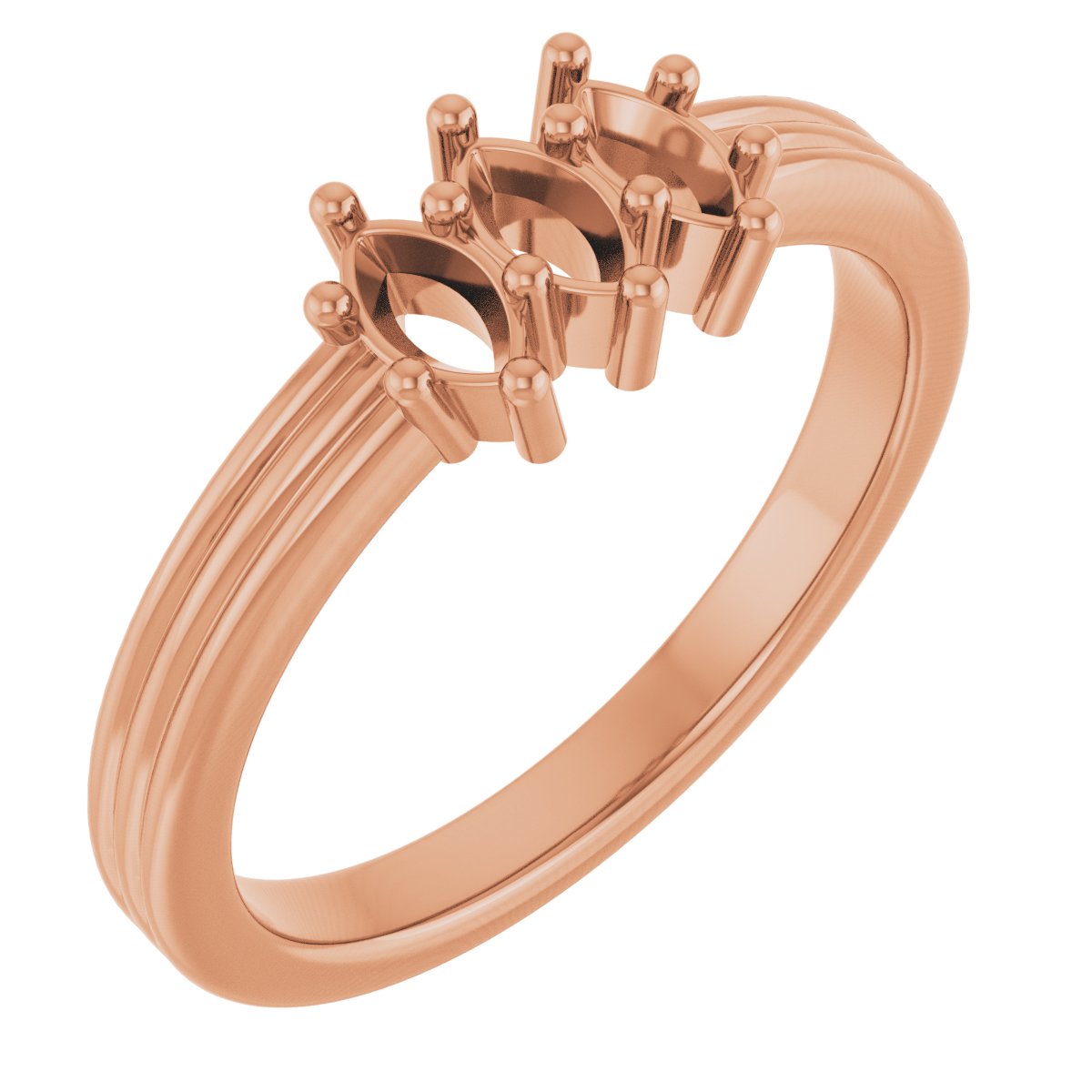 Three-Stone Grooved Anniversary Band