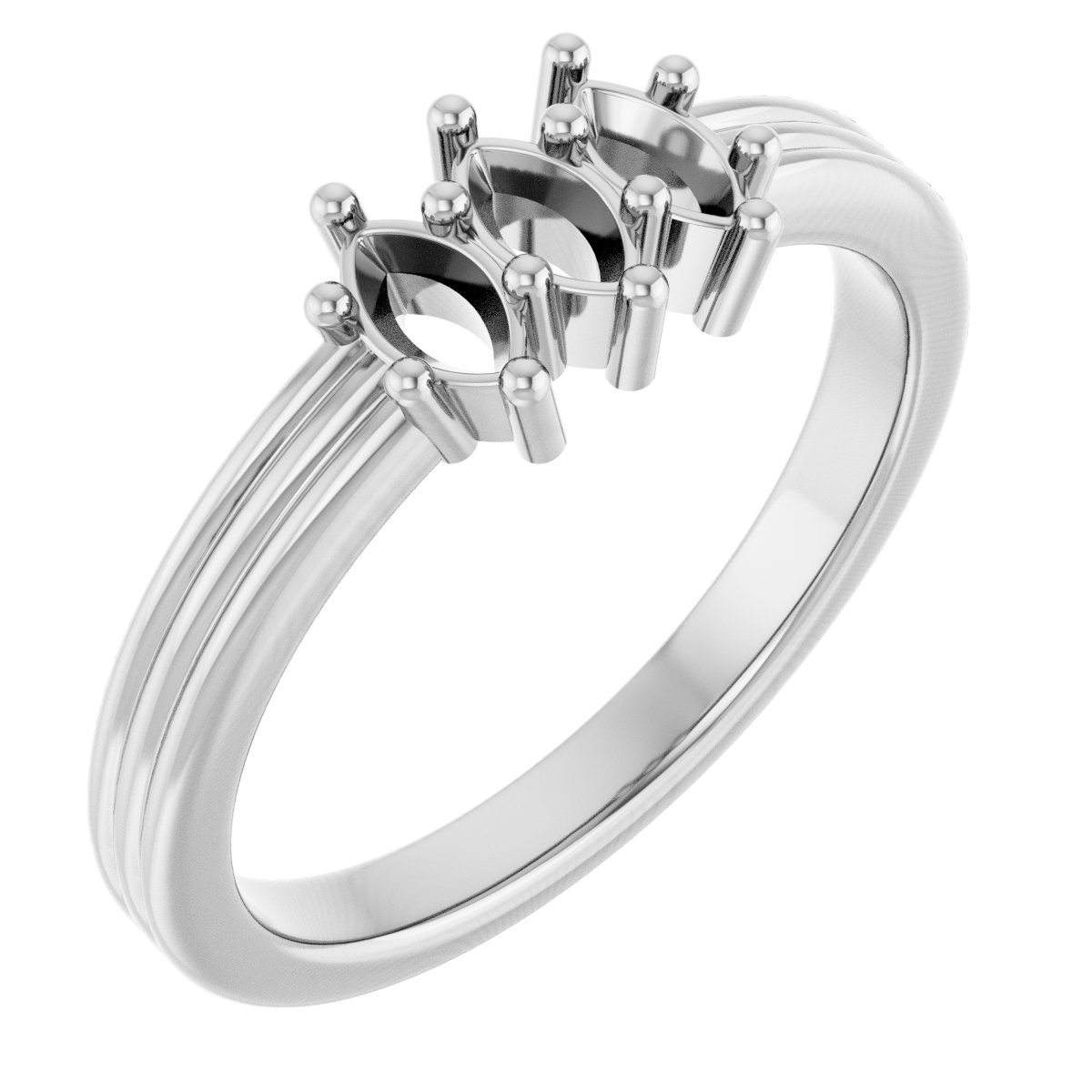Three-Stone Grooved Anniversary Band