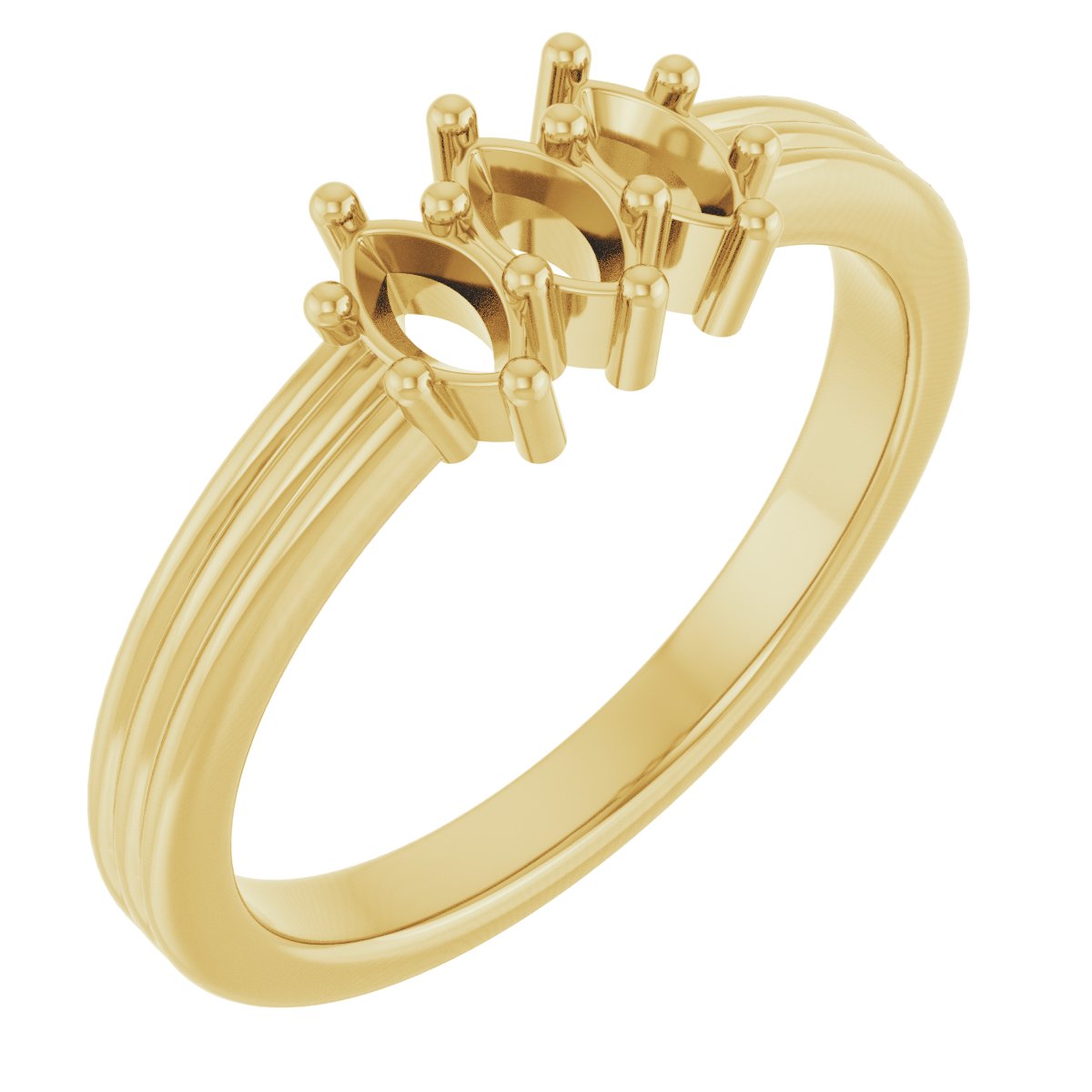 Three-Stone Grooved Anniversary Band