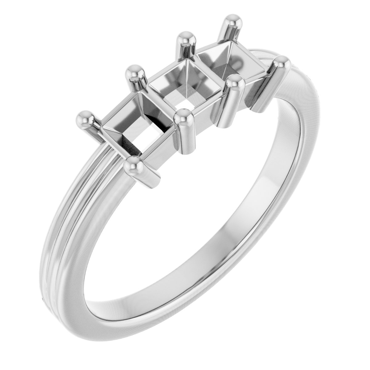 Three-Stone Grooved Anniversary Band