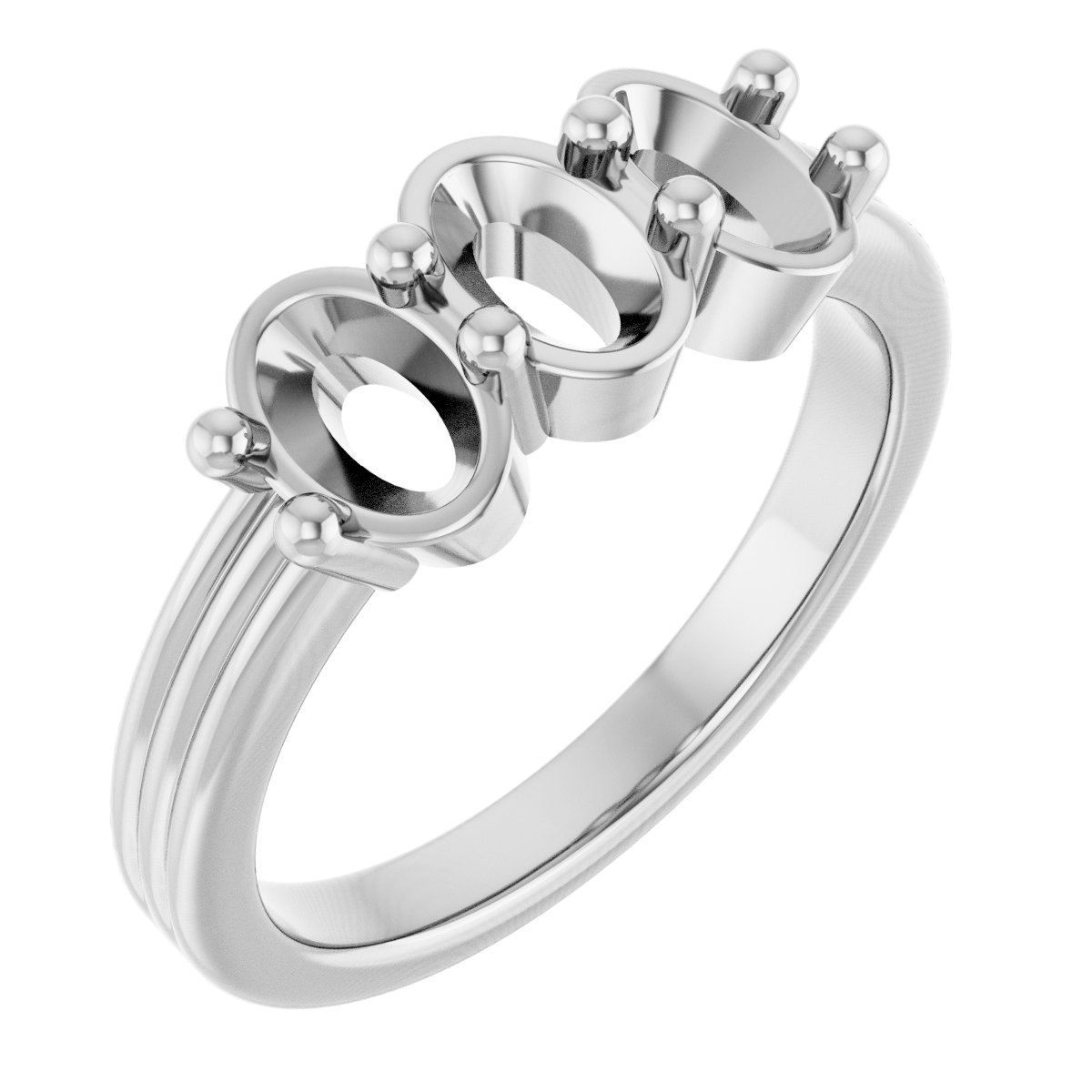 Three-Stone Grooved Anniversary Band