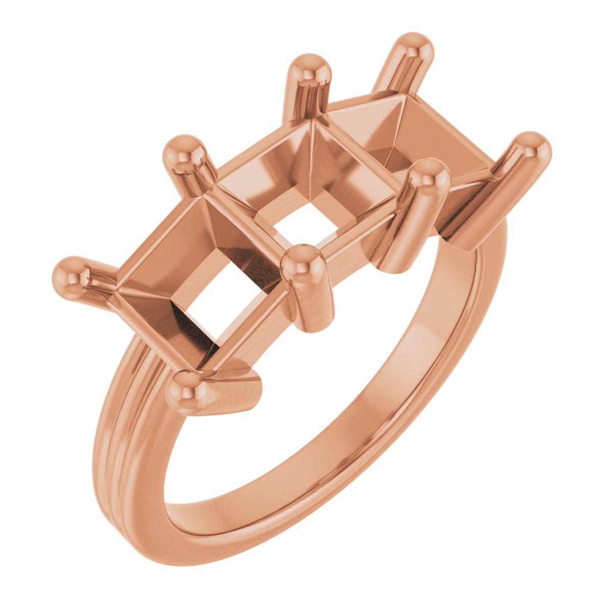 Three-Stone Grooved Anniversary Band