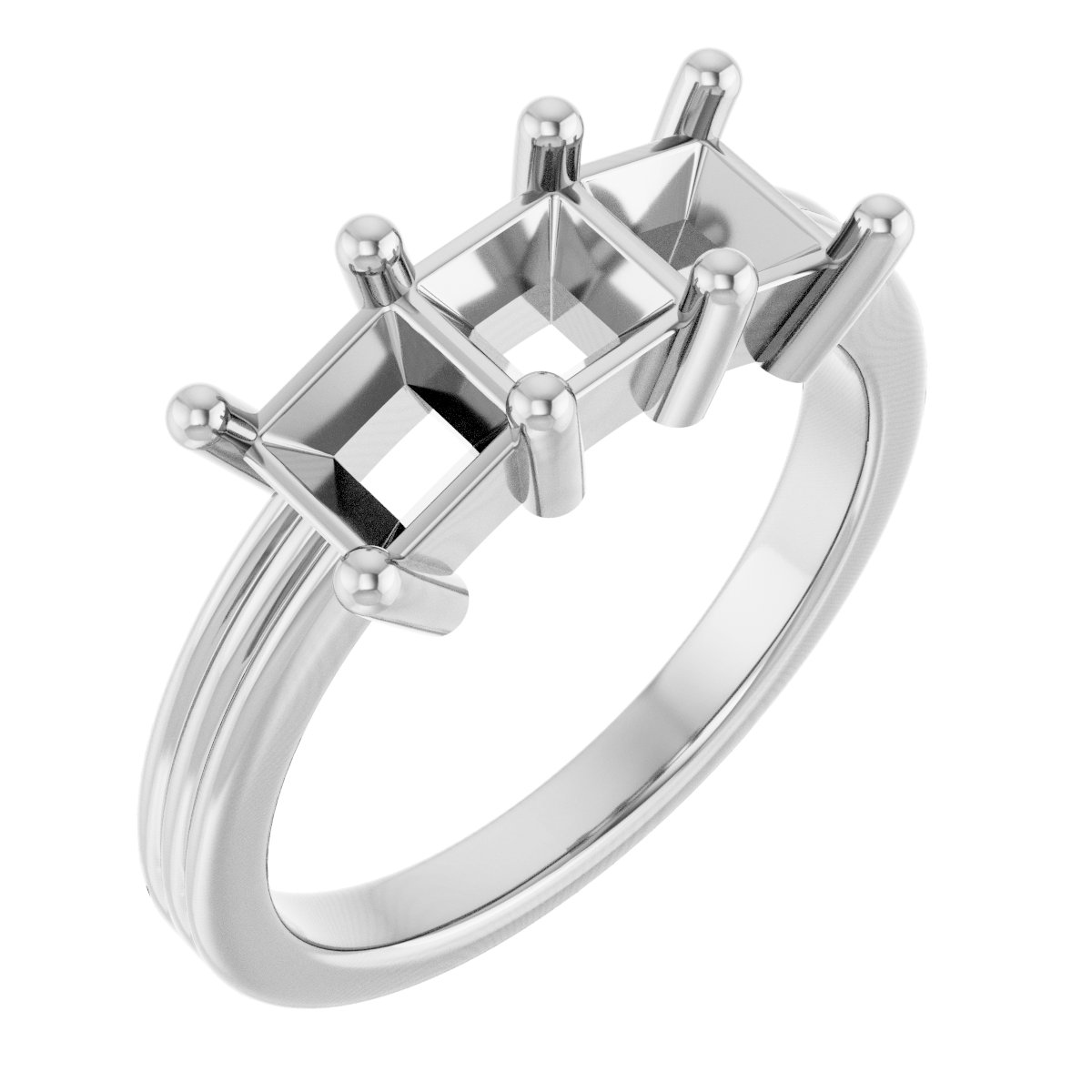 Three-Stone Grooved Anniversary Band