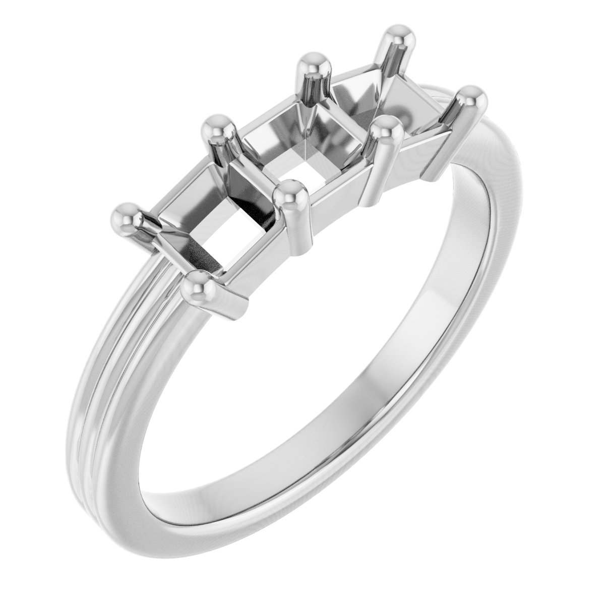 Three-Stone Grooved Anniversary Band