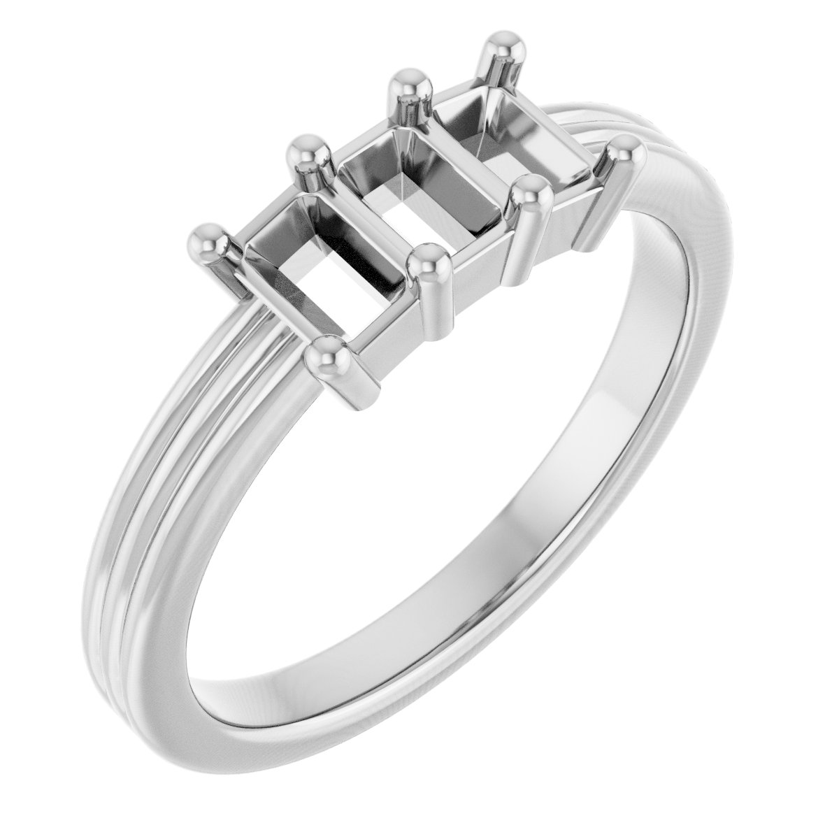 Three-Stone Grooved Anniversary Band
