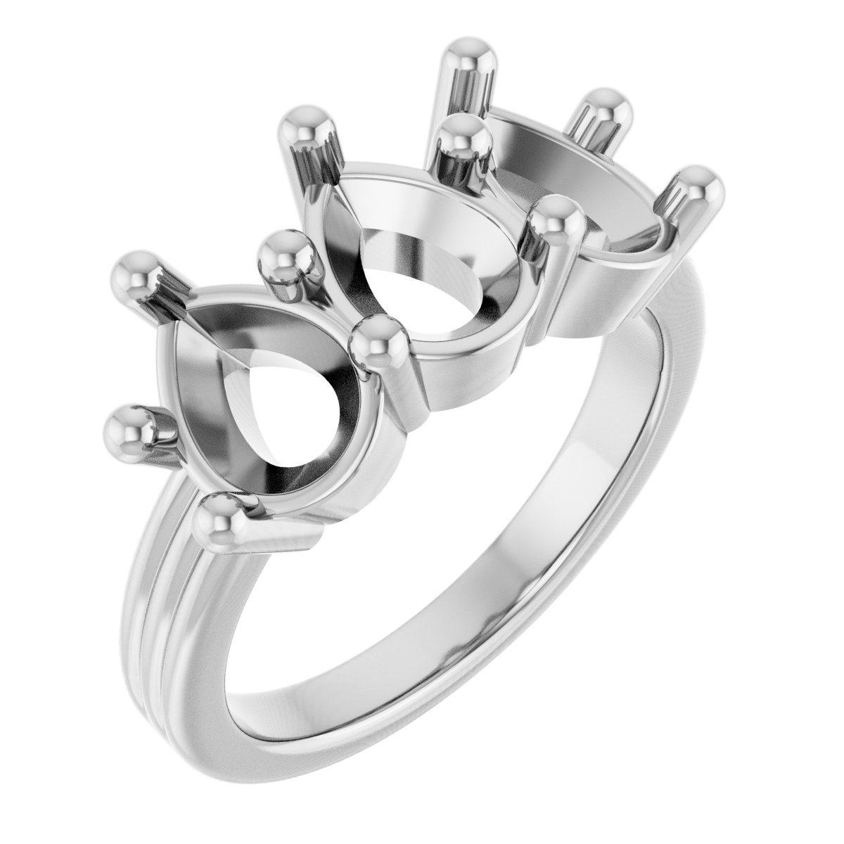 Three-Stone Grooved Anniversary Band